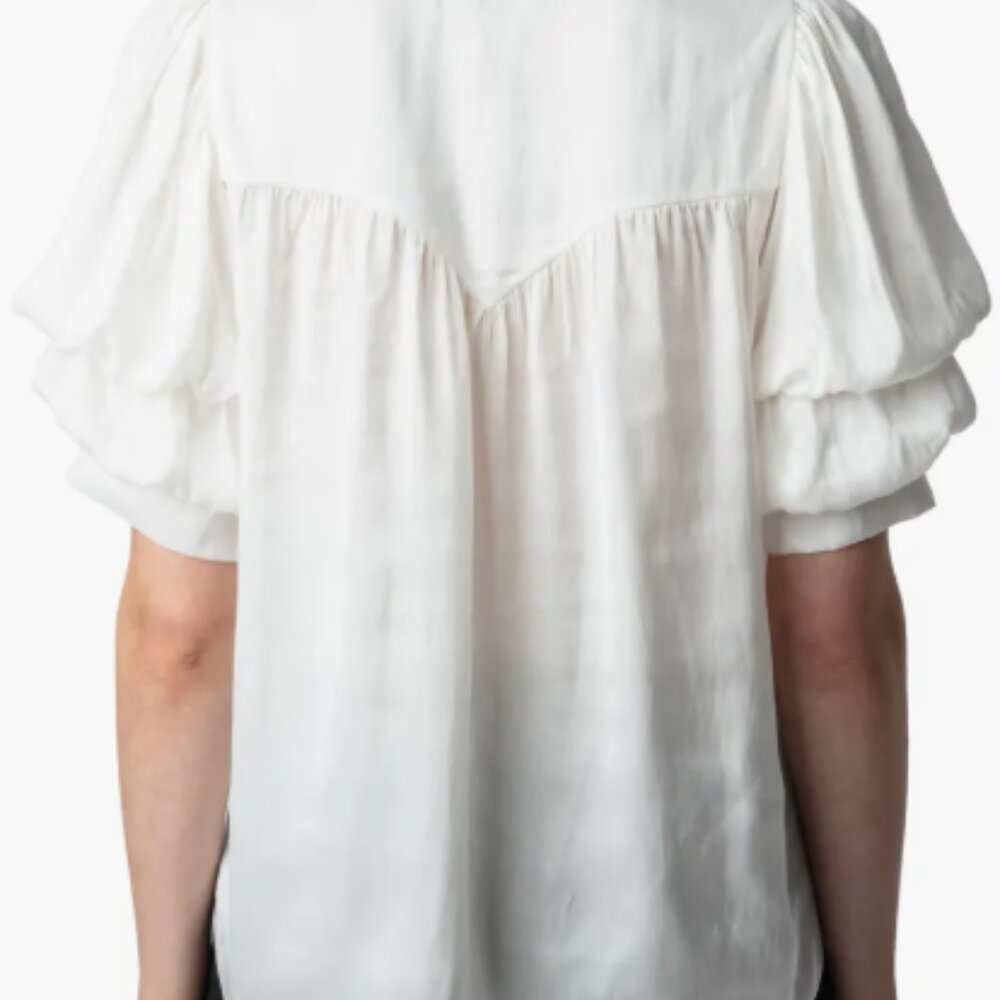 NWT ZADIG & VOLTAIRE TASTE SATIN BLOUSE | LARGE - Picture 3 of 10